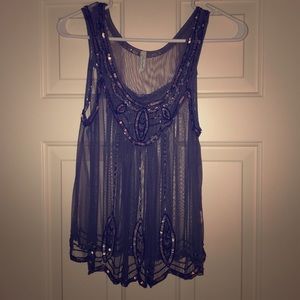 Free People Lavender Sequin Top